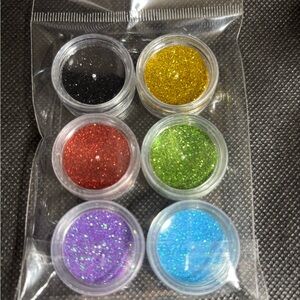 Set of 6 sugar Glitter Powders in Assorted Colors